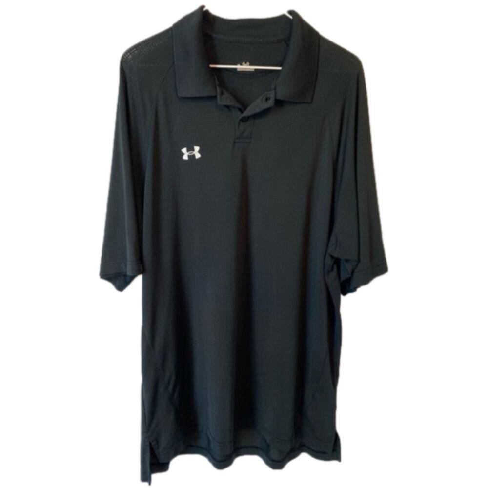 Under Armour Men's Large‎ Black Athleisure Golf Polo Shirt Work Active Athletic